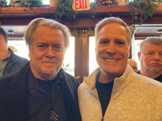 John Saletta with Steve Bannon at CPAC 2025